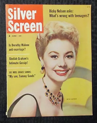 1958 June SILVER SCREEN Magazine #6 VG/FN 5.0 Mitzi Gaynor / Ricky Nelson • $20.25