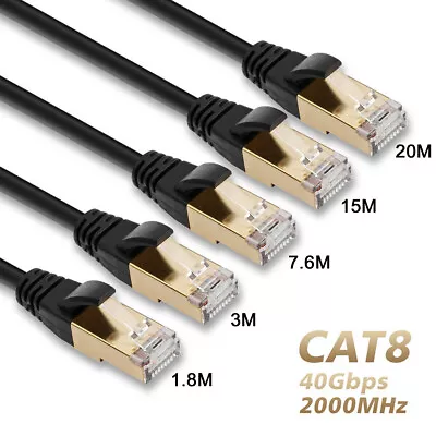 CAT8 CAT7 CAT6 CAT5E Network Cable AU Lot - HighSpeed 2M 3M 8M 15M 20M 22M 30M • $109.24