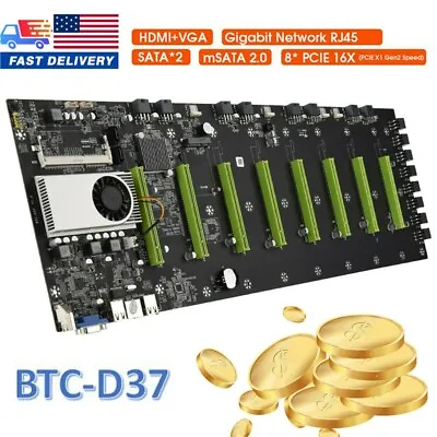 $59.99 • Buy 2022 BTC-D37 Mining Motherboard CPU Group Sound Card Riser Card Power Saving