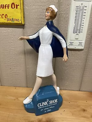The Clinic Shoes Nurse Advertising Store Display Statue Vintage 23  Tall Sign • $499.99