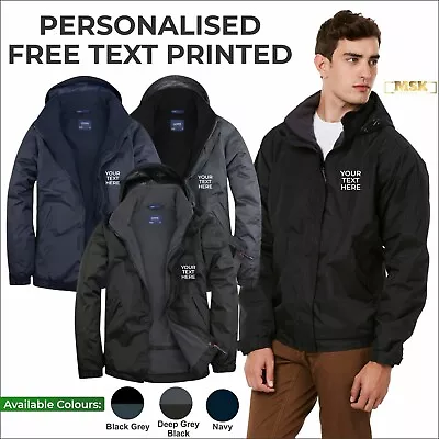£29.79 • Buy Personalised Custom Printed Premium Outdoor Jacket Waterproof Fleece Lined Coat