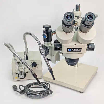 Meiji EMZ-5 StereoZoom Microscope W/Boom Stand/Fiber Optic Light - Refurbished • $1414.29