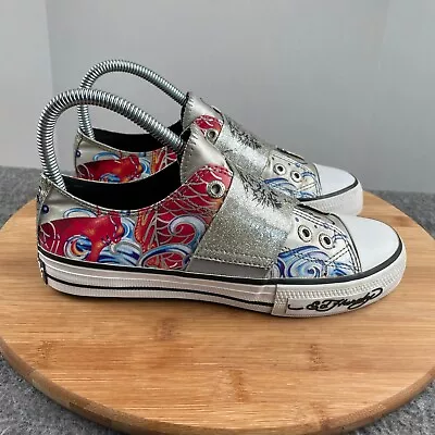 Vintage Don Ed Hardy Designs Tiger Slip On Sneakers Shoes Womens Size 5 NICE Y2K • $49.95