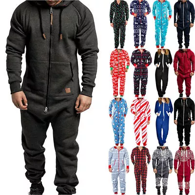 Men Hooded 1Onesie All In One Playsuit Zip One Piece Jumpsuit Pajamas Loungewear • $48.82