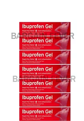 7 X Ibuprofen Gel Fast Pain Swelling Relief Back Muscular Rheumatic Gym Injuries • £16.99