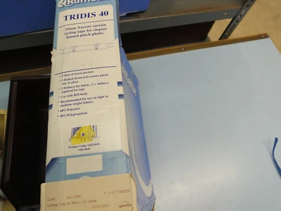 £1 • Buy Rufflette Tridis 40 Faned Pinch Pleat Tape 39mm Wide By The Metre