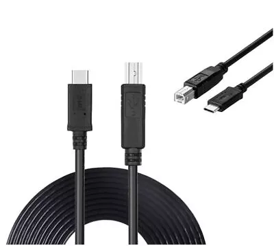 USB Type C To USB Type B Data Cable For Canon Pixma MG2500 Printer • £4.99