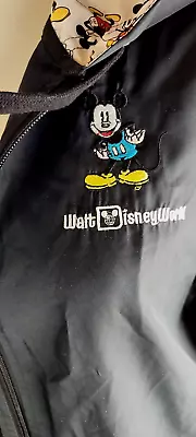 Disney World Parks Jacket Womens Mickey Mouse Hooded Windbreaker Coat Black  M • $32