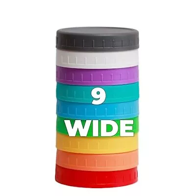 8 Pack Wide Mouth Colored Plastic Mason Jar Lids Replacement For Canning Jars • $9.10