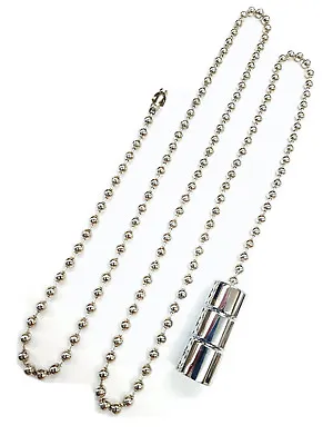 Chrome Cord Pull With Metal Non Rust Chain Light & Fan Silver Bathroom Weight • £8.82