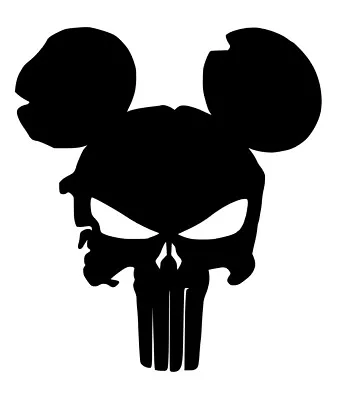 Mickey Mouse Punisher Skull Decal Vinyl Die Cut Sticker Window You Pick Color • $4