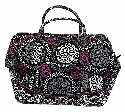 Vera Bradley Weekender Tote Duffle Carry On Bag Canterberry Magenta 11x12x18 • $30