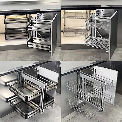 Kitchen Cupboard Soft Close Magic Corner Pull Out Storage System Unit 900-1000mm • £189.95