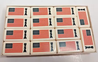 Puremco Professional Extra Thick Marblelike Dominoes Usa Flag Free Shipping • $27.99