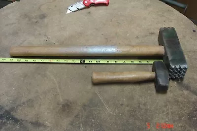 2 VINTAGE  8lb & 2LB  HAMMER BUSHING STONE MASONS BLACKSMITH TOOL ANTIQUE LOT • $69.95