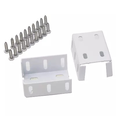 2 Pcs Freedom 2-3/4  Heavy Duty Fence Rail Bracket Kit White Aluminum W/ Screws • $15.95