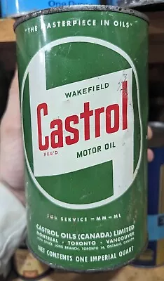 Vintage 1950's Castrol Wakefield Motor Oil Can Imperial Quart Can • $36.21