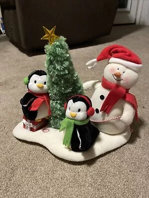 2007 Singing Snowman & Penguin Animated Musical Winter Christmas Tree Lights Up • $29.99