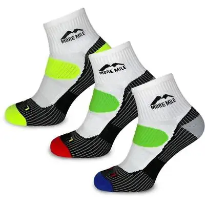 More Mile London Cushioned Running Socks 3 Pack Padded Sports Ankle Sock • £9.90