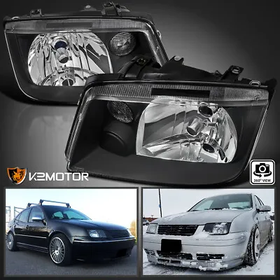 Black Fits 1999-2005 VW Jetta Bora MK4 Headlights Lamps Left+Right 99-05 • $79.38