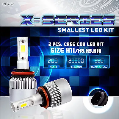 200W 20000LM CREE LED 6000K White Fog Light Conversion Kit Bulbs PAIR -  H11 (3) • $14.79