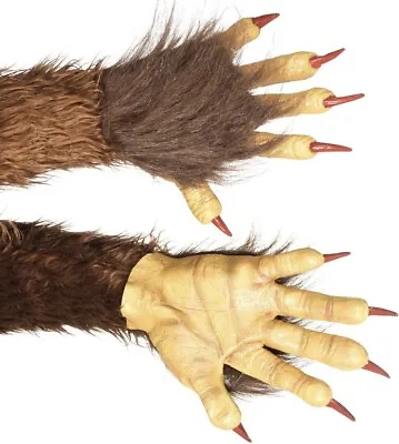 Halloween Fancy Dress Krampus Werewolf Hands Beast Monster Gloves By Smiffys • $22.18