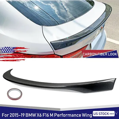 For 2015-2019 BMW F16 X6 M Performance Rear Trunk Spoiler Wing Carbon Fiber Look • $99.70
