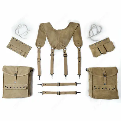 WW2 WWII US Army Combat Medic Equipment Set Field Kit Suspenders Pouches Bag • $33.75