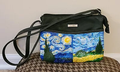 Hand Painted OOAK MultiSac Purse - Van Gogh Starry Night Peaceful Landscape • $39.99