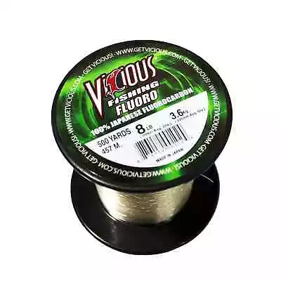 Vicious FLD 100% Fluorocarbon Fishing Line 500 Yards - Clear • $25.11