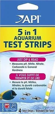 API 5 In 1 Test Kit Pack Of 4 Fresh And Salt Water Aquarium Fish Tank Dip Strips • £6.49