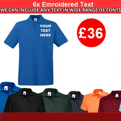 6x Embroidered Customised Personalised POLO Shirts Workwear Uniform Party Unisex • £25.99