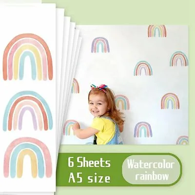 36 Boho Rainbow Wall Stickers Decals Cute Colorful Stickers  Peel Removable • $14.64