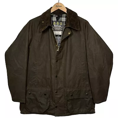 Barbour Vintage Wax Jacket A50 Moorland 80's Olive Green Rare C44/112CM XL • $273.52