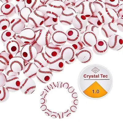 Fullishment 100PCS Softball Beads For Bracelet MakingAcrylic Sports Beads Wi... • $13.86