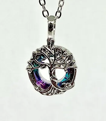 Tree Of Life Pendant Necklace Women's Celtic Crystal Jewellery Silver Colour New • £4.79