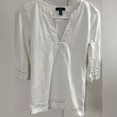 J.crew Eyelet Cotton Tunic White Boho Dress Size XXS • $40