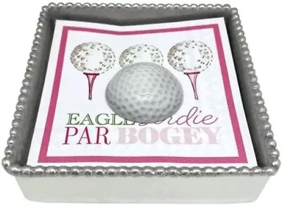 Mariposa Napkin Holder -white Golf Ball In Napkin Tray -napkins Not Included • $15