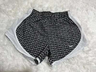 Nike Just Do It Shorts Black White No Size Tag Small XS Small Womens Athletic • $16.99