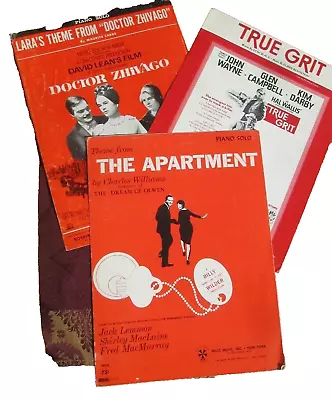 Laras Theme Dr Zhivago True Grit The Apartment Movies Trio Of Piano Sheet Music • $8