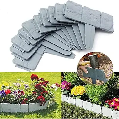 Cachpib Gray 10 Pieces Garden Fence Imitation Stone Plant Support Stake Outdoor • £18.95