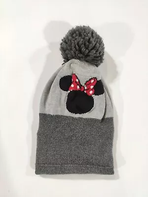 Girls M/L Disney Baby GAP Minnie Mouse Gray Sock Cap Beanie Preowned • £5.18