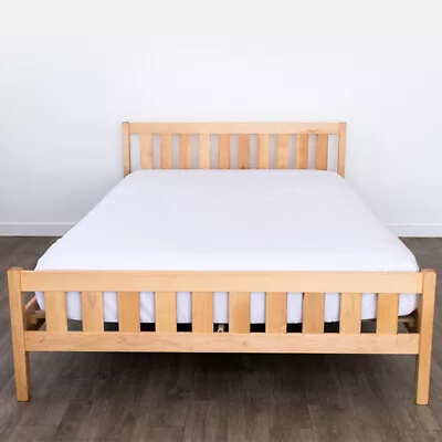 Solid Wood Platform Bed Frame Headboard Oak Maple Hand Crafted Made USA Assembly • $685