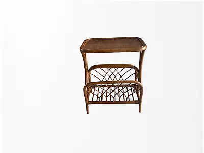 Old Florida Style Rattan Magazine Rack End Table • $350