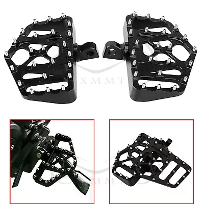 $56.98 • Buy 2pcs Black Rivet Wide Fat Foot Pegs Floorboards For Harley Dyna FXDX FXDP V-Rod