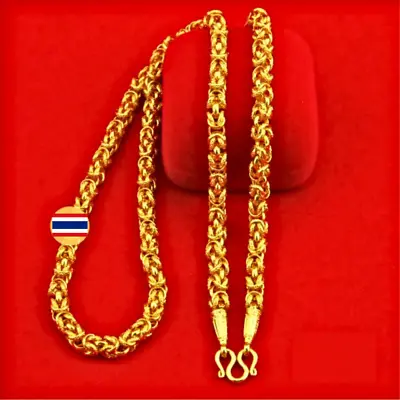 Chain Gold Plated 24K Necklace Solid Yellow 3 Baht 24  Jewelry Gift Men Women • $111.35