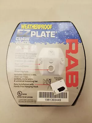 RAB Lighting Weatherproof EZ Plate CU4W White-Suitable For Wet Locations • $15.49