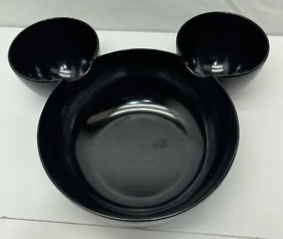 Disney Mickey Mouse Ears Zak Designs Black Melamine Chip And Dip Bowl ExLarge 12 • $19.99