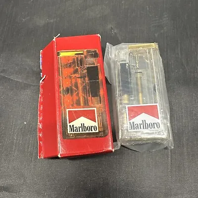 Vintage Marlboro Cigarette Lighter Advertising Clear View Original Box • $14.99