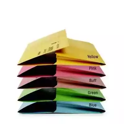 Document Wallets Folders A4 Foolscap Storage Files Buff Blue Red Green Pink • £11.99